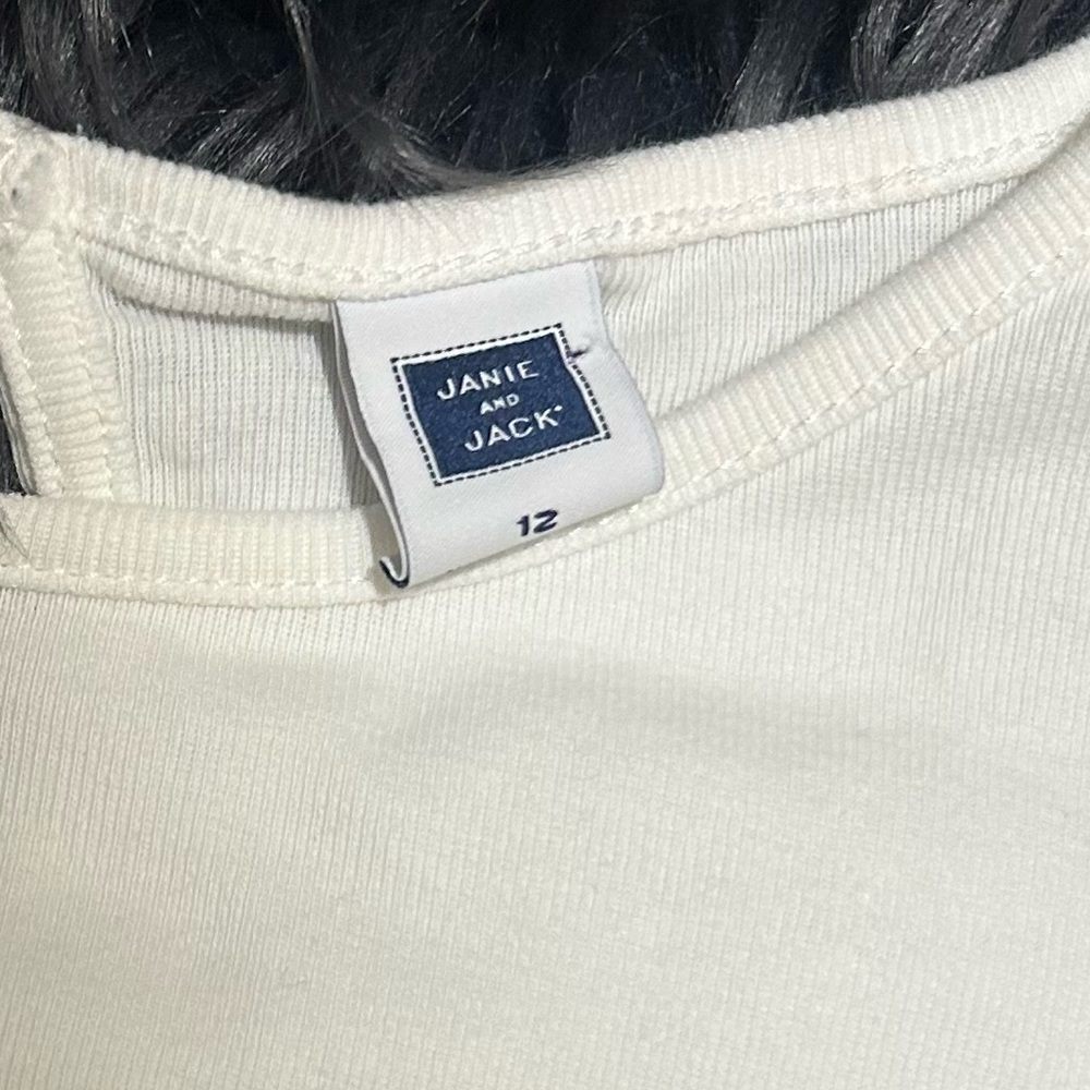 Janie and Jack White Long Sleeve Top Size 12 - Picture 3 of 3